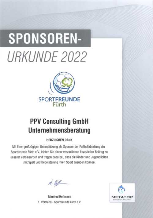 Spende an die Sportfreunde Fürth